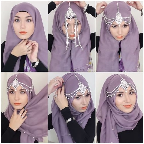 Bejeweled Head Hijab Style - ZeeWish
