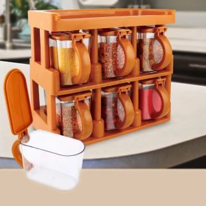 Spice Jars Set With Rack