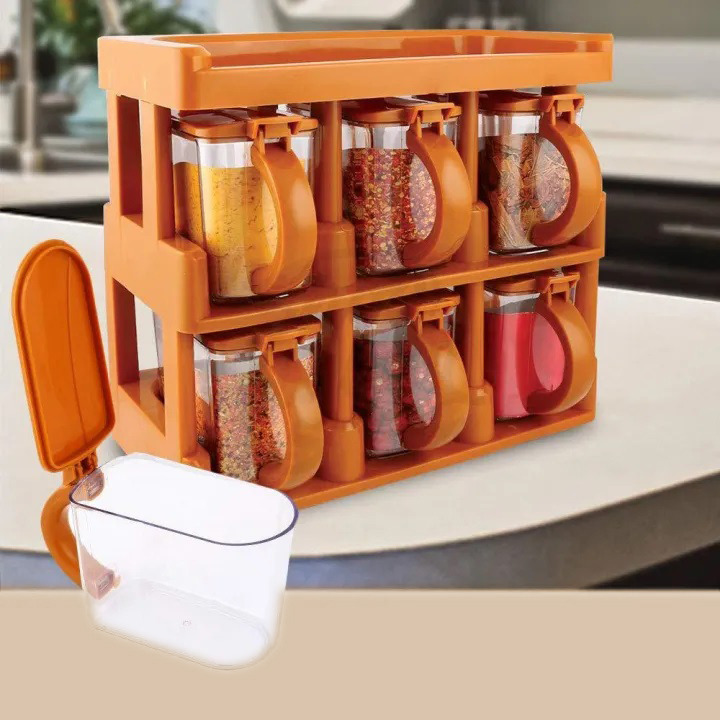 Spice Jars Set With Rack